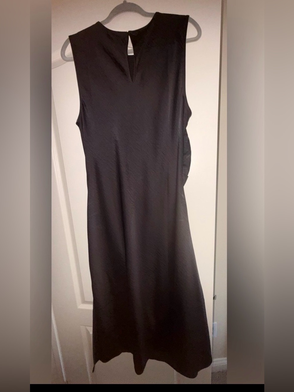 **NEW*** LOFT Black Satin Sleeveless Midi Dress